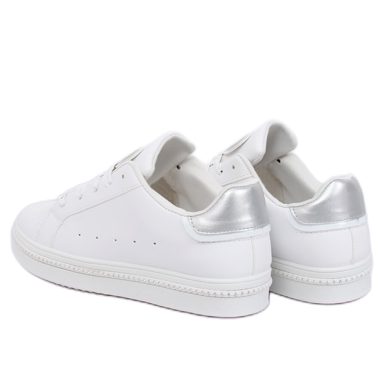 Kvinnors vita och silver sneakers H99-36 Silver 1