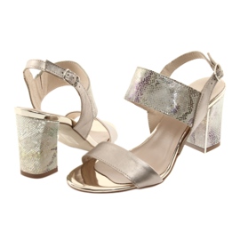 Sandaler på Gamis 3390 guldpost / bensinreptil gyllene 4