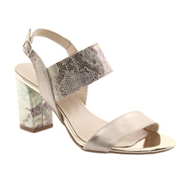 Sandaler på Gamis 3390 guldpost / bensinreptil gyllene 1