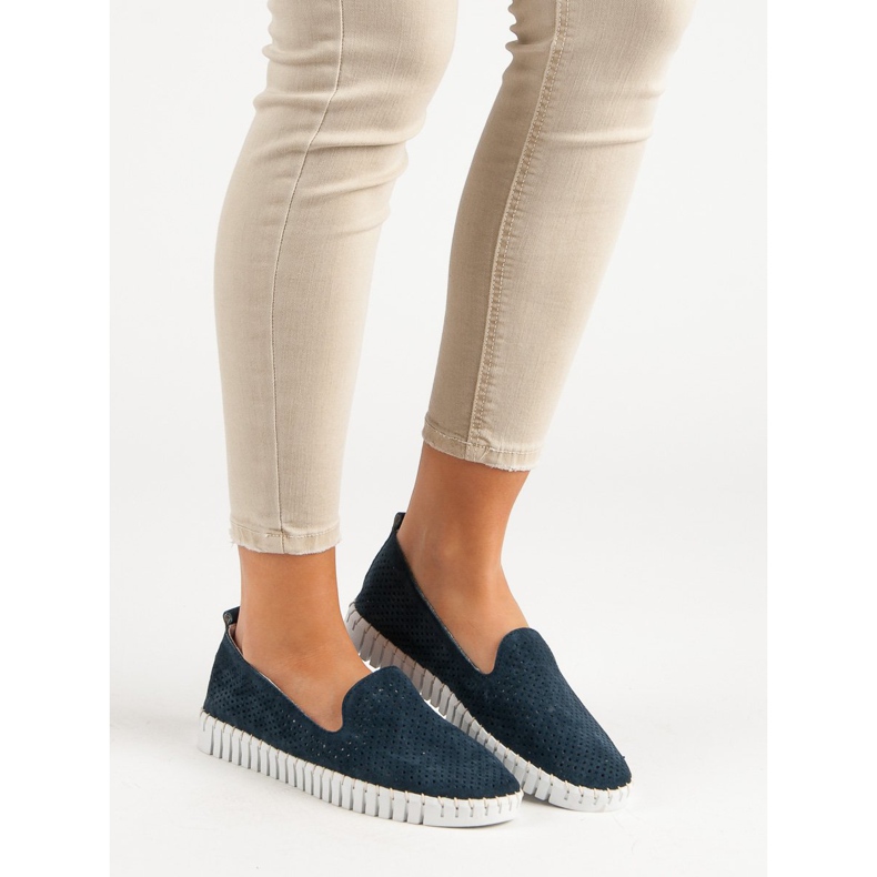 Filippo Navy Leather Lords blå marinblå 2