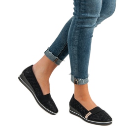 VINCEZA ballerinor i textil svart 2