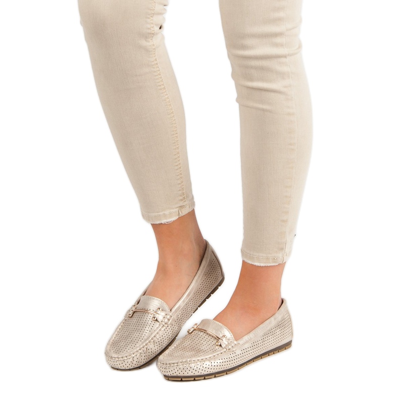 Kylie Glänsande loafers gul 2