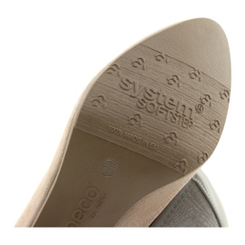 Dampumps i läder med flexibel sula Arka 5137 beige 6