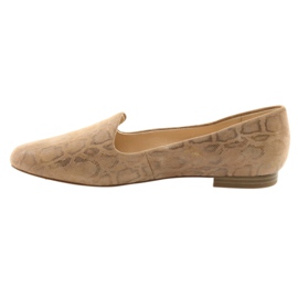 Lordsy ballerinor för kvinnor läder Caprice 24203 beige 2