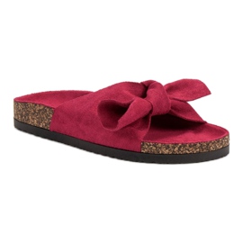 VINCEZA tofflor med rosett rosa 1