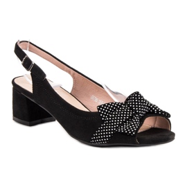 Filippo Sandaler i mocka med rosett svart 1