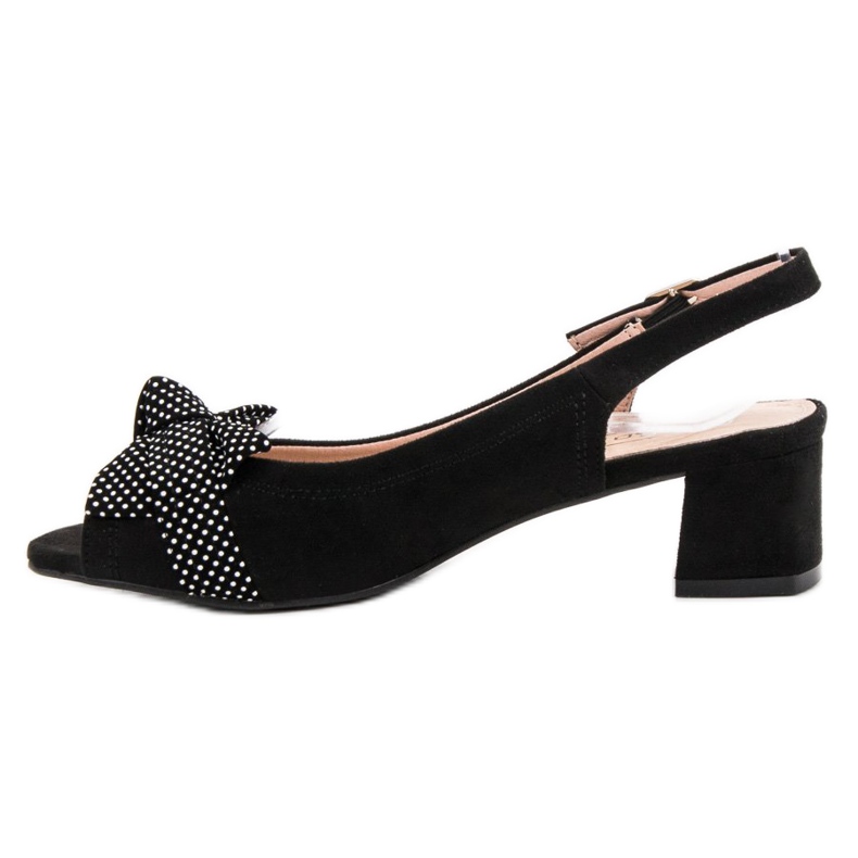 Filippo Sandaler i mocka med rosett svart 2