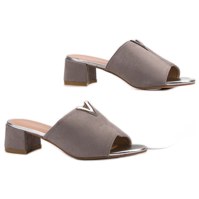 Tofflor i mocka i VINCEZA grå 2