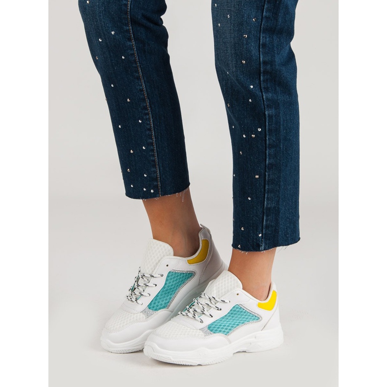 Bekväma sportskor vit mångfärgad 1
