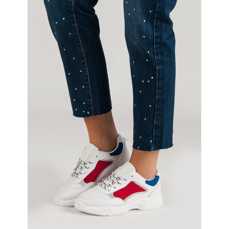 Bekväma sportskor vit mångfärgad 1