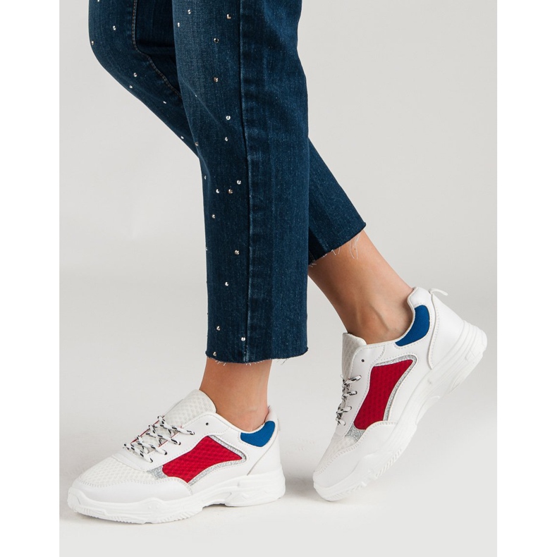 Bekväma sportskor vit mångfärgad 2