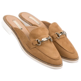 Eleganta tofflor för kvinnor brun 2