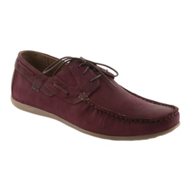 Riko 684 burgundy snörda loafers mångfärgad 1