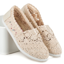 Seastar Beige Lace Slipons 1