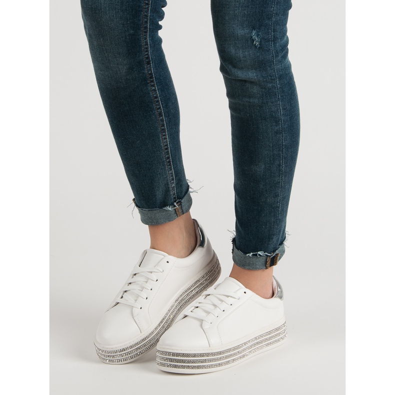 Sportskor med kristaller vit 1