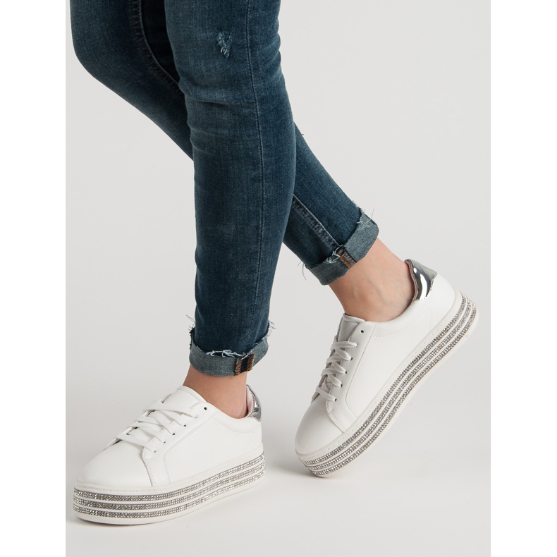 Sportskor med kristaller vit 2