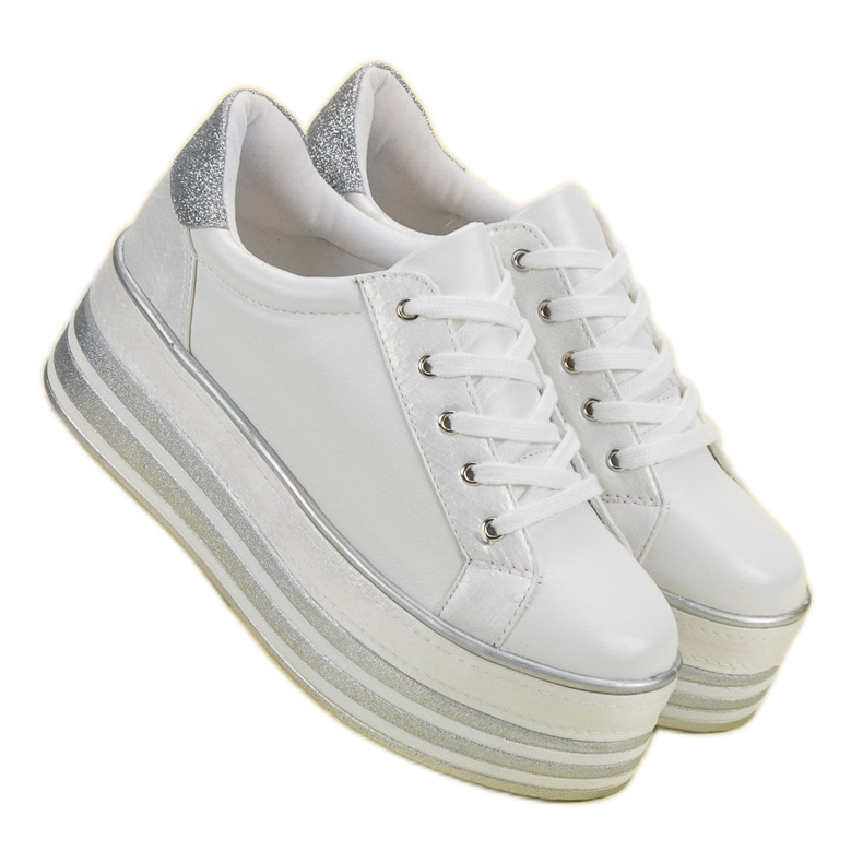 Weide Sneakers på plattformen vit 2