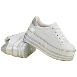 Weide Sneakers på plattformen vit 1