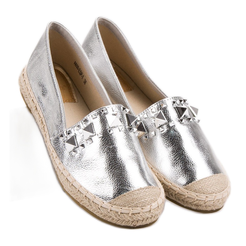 Bestelle Silver Espadriller med dubbar grå 1