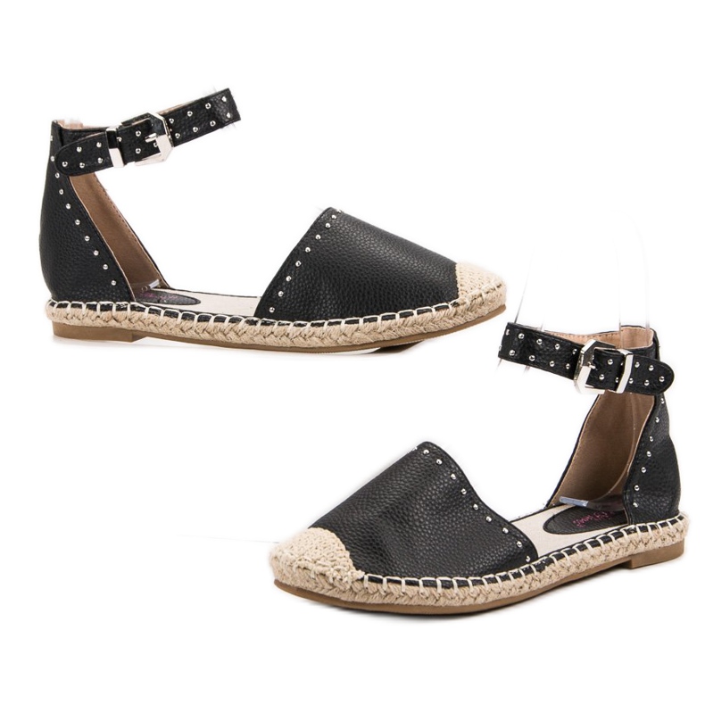 Best Shoes Espadrilles med jetplan svart 1