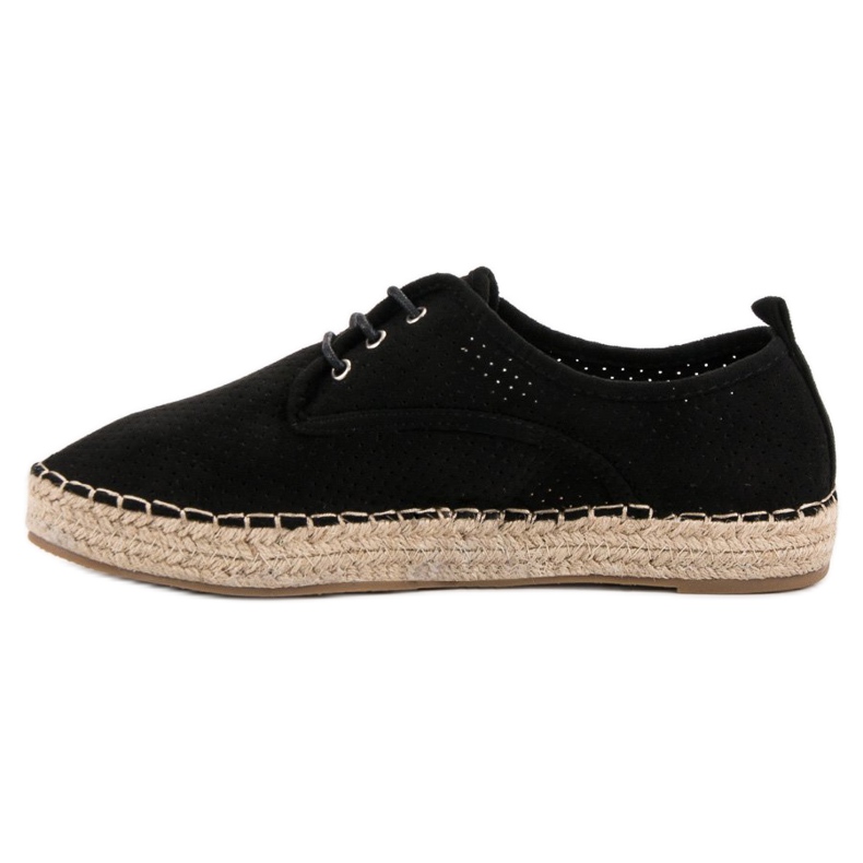 Ideal Shoes Snörad Espadrilles svart 1