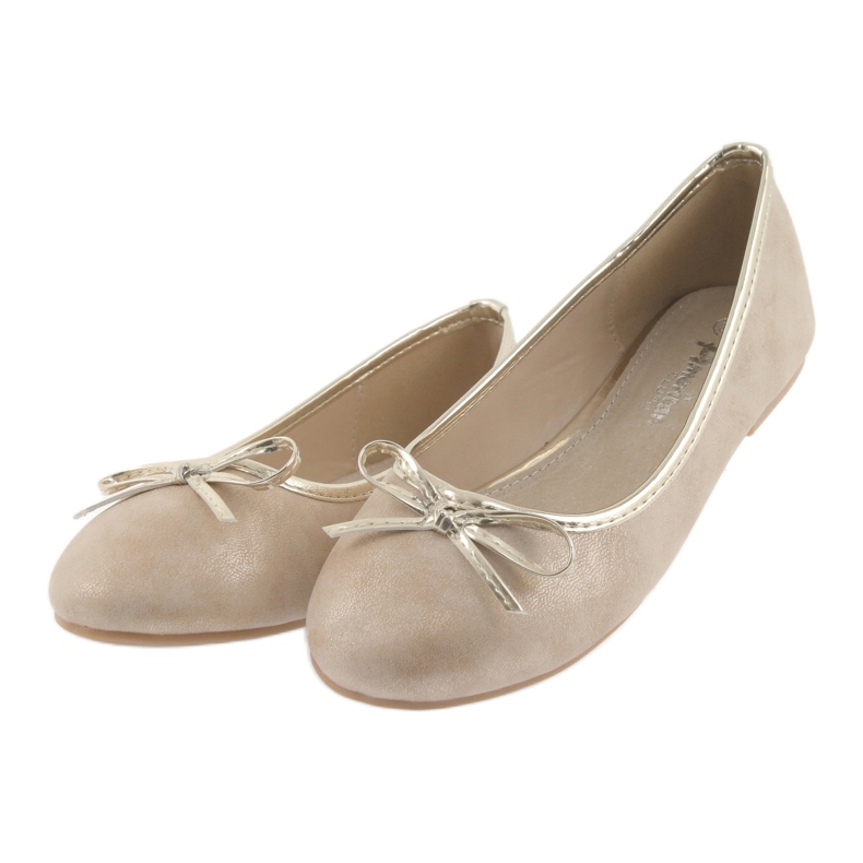 American Club LU17 beige ballerinor för tjejer gyllene 3