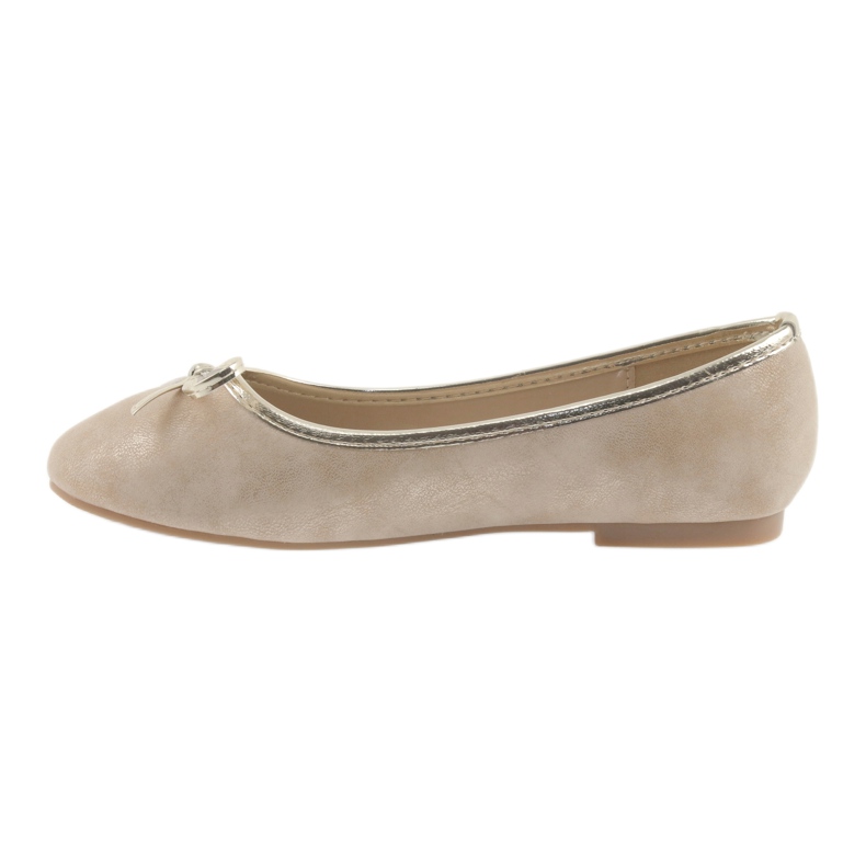 American Club LU17 beige ballerinor för tjejer gyllene 2
