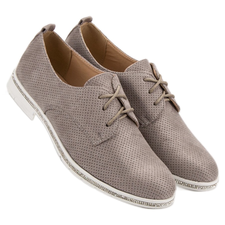 Seastar Grå brogues med kristaller 1