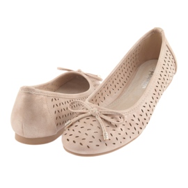 American Club LU13 ballerina för kvinnor gyllene beige 4