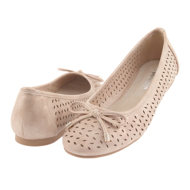American Club LU13 ballerina för kvinnor gyllene beige 4