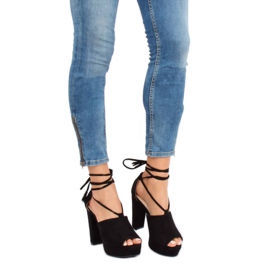 Svart LM-058 Svart platå sandaler 1