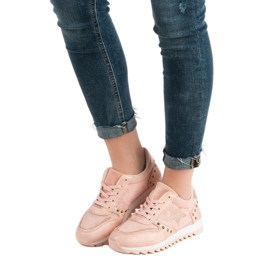 Sportskor med kristaller rosa 1