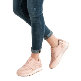 Sportskor med kristaller rosa 2