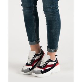 Moderiktiga skor på plattformen vit mångfärgad 1