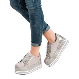 Weide Sneakers på plattformen grå 2