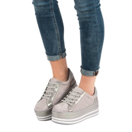 Weide Sneakers på plattformen grå 1