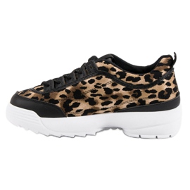 Animal Print Black Sneakers svart brun 1