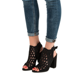 Chc Shoes Openwork byggda sandaler svart 1