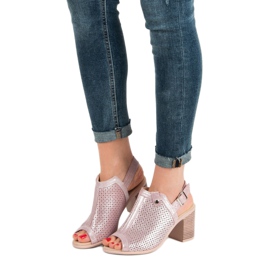 Filippo Läderklädda sandaler rosa 1