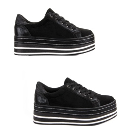 Weide Sneakers på plattformen svart 2