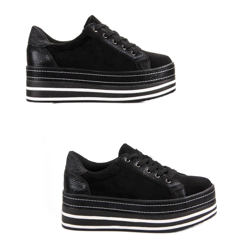 Weide Sneakers på plattformen svart 2