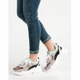 SHELOVET Transparenta sneakers på plattformen grå 1