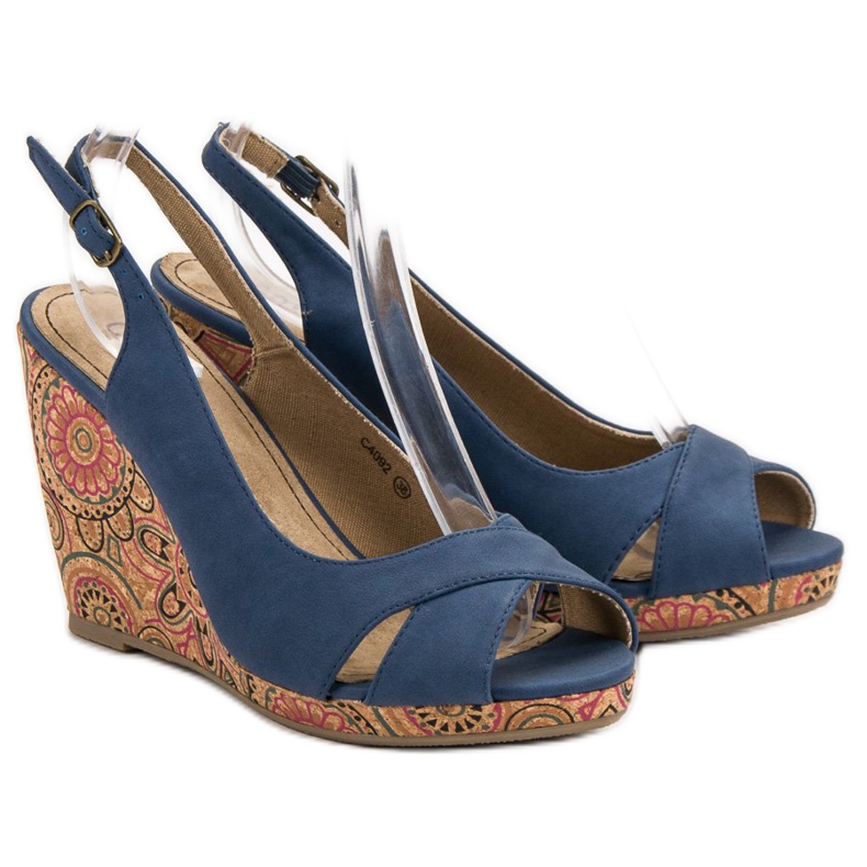 Corina Trendiga Ethno -sandaler blå 1