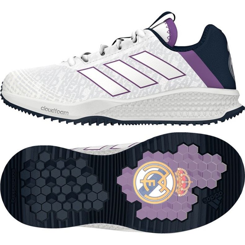 Adidas Rapida Turf Real Madrid Fc Jr BA9699 skor vit vit 1