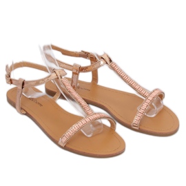 Sandaler med cubic zirconia champagne SY644 Champagne rosa 1