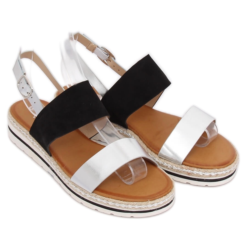 Svarta damsandaler F056 Svart 1