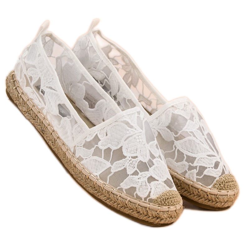 Lucky Shoes Vit spets Espadrilles 1