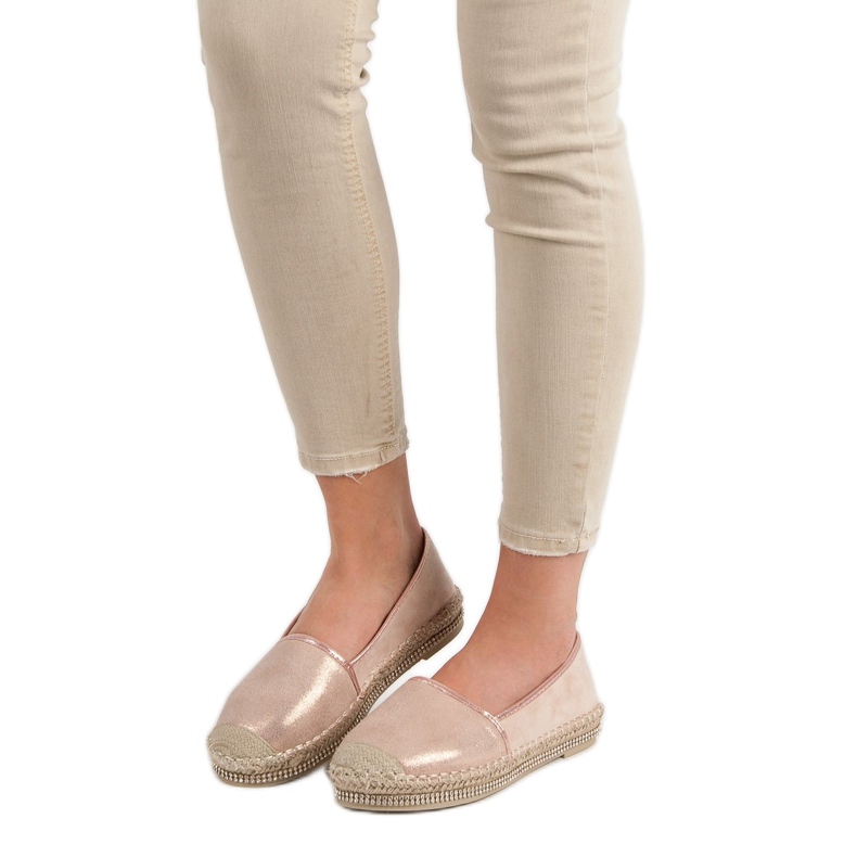 Lucky Shoes Pulver Espadrilles med kristaller rosa 2