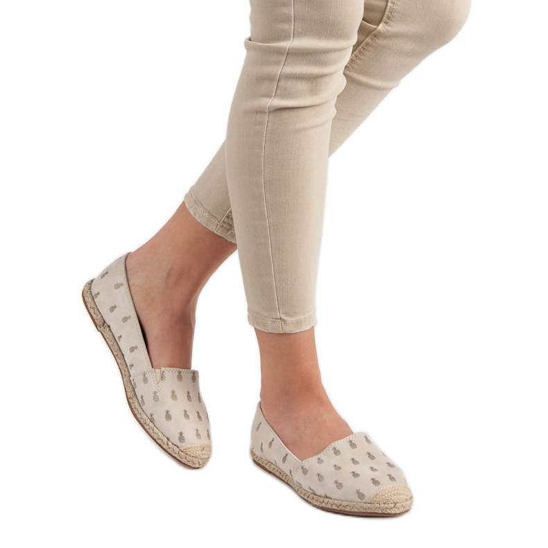 Lucky Shoes Beige Espadrilles i ananas 2