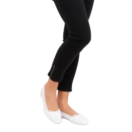 Vit genombruten ballerinas 4701 Vit 1